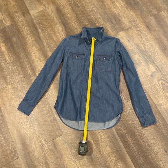 Banana Republic Blue Button-Down Denim Top, Size Small - Picture 8 of 13